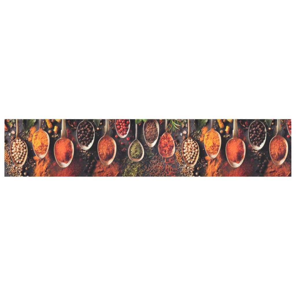 Vidaxl Kitchen Mat omyvatelná lžička a bylinkový tisk 60x300 cm samet