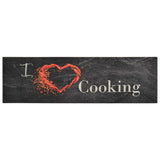 Vidaxl Kitchen mat washable Cooking-print 45x150 cm velvet black