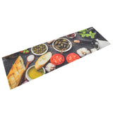 Vidaxl Köksmatta tvättbart vin och middagstryck 45x150 cm sammet