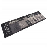 Vidaxl kuhinjski mat pralni kavni tisk 45x150 cm žametno črno