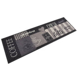 VidaXL Kitchen mat washable coffee print 60x180 cm velvet black