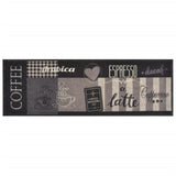 VidaXL Kitchen mat washable coffee print 60x180 cm velvet black