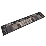 VidaXL Kitchen mat washable coffee print 60x300 cm velvet black