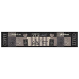 VidaXL Kitchen mat washable coffee print 60x300 cm velvet black