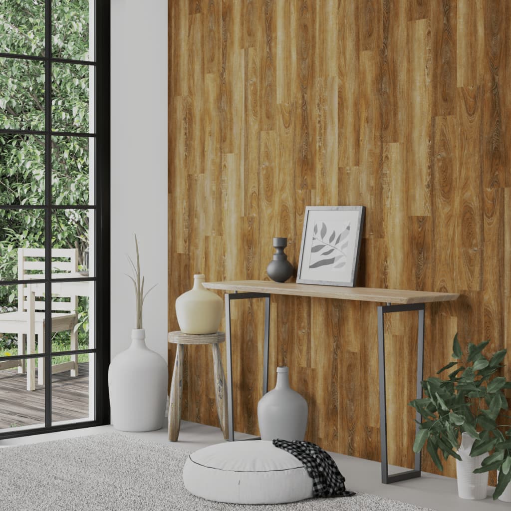 Vidaxl Wall panels Wood look 4.12 m² PVC Brown