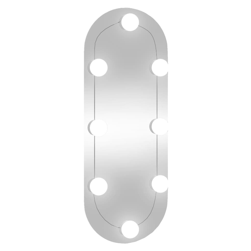 Vidaxl Wall Mirror With LEDs Oval 20x50 cm Glass