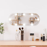 Vidaxl Wall Mirror With LEDs Oval 20x50 cm Glass