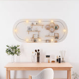 Vidaxl Wall Mirror With LEDs Oval 25x60 cm Glass