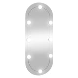 Vidaxl Wall Mirror With LEDs Oval 30x70 cm Glass