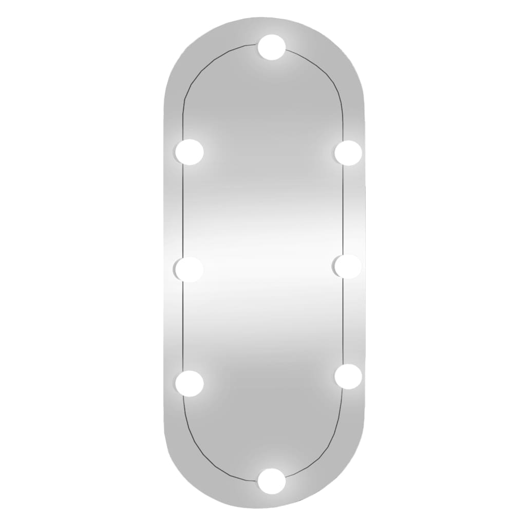 VidaXL wall mirror with LEDs Oval 35x80 cm glass