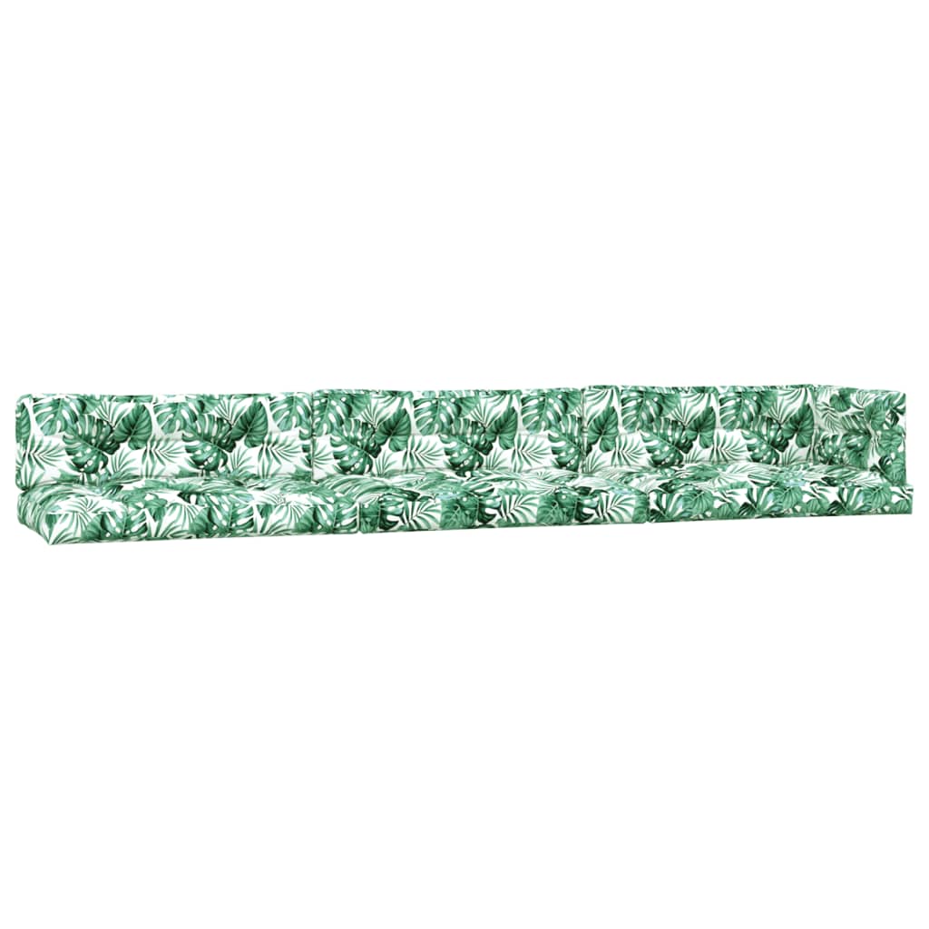 Vidaxl Pallet cushions 7 ST leaf pattern fabric