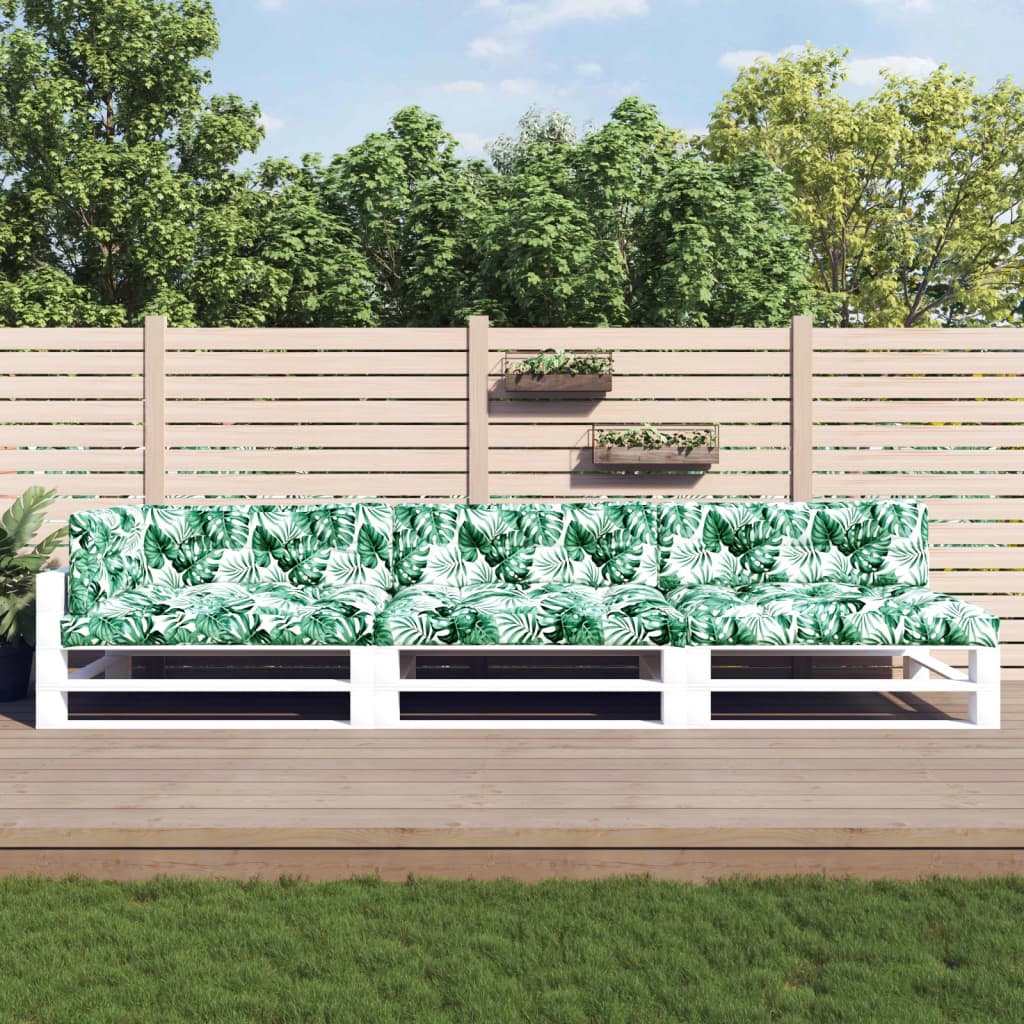 Vidaxl Pallet cushions 7 ST leaf pattern fabric
