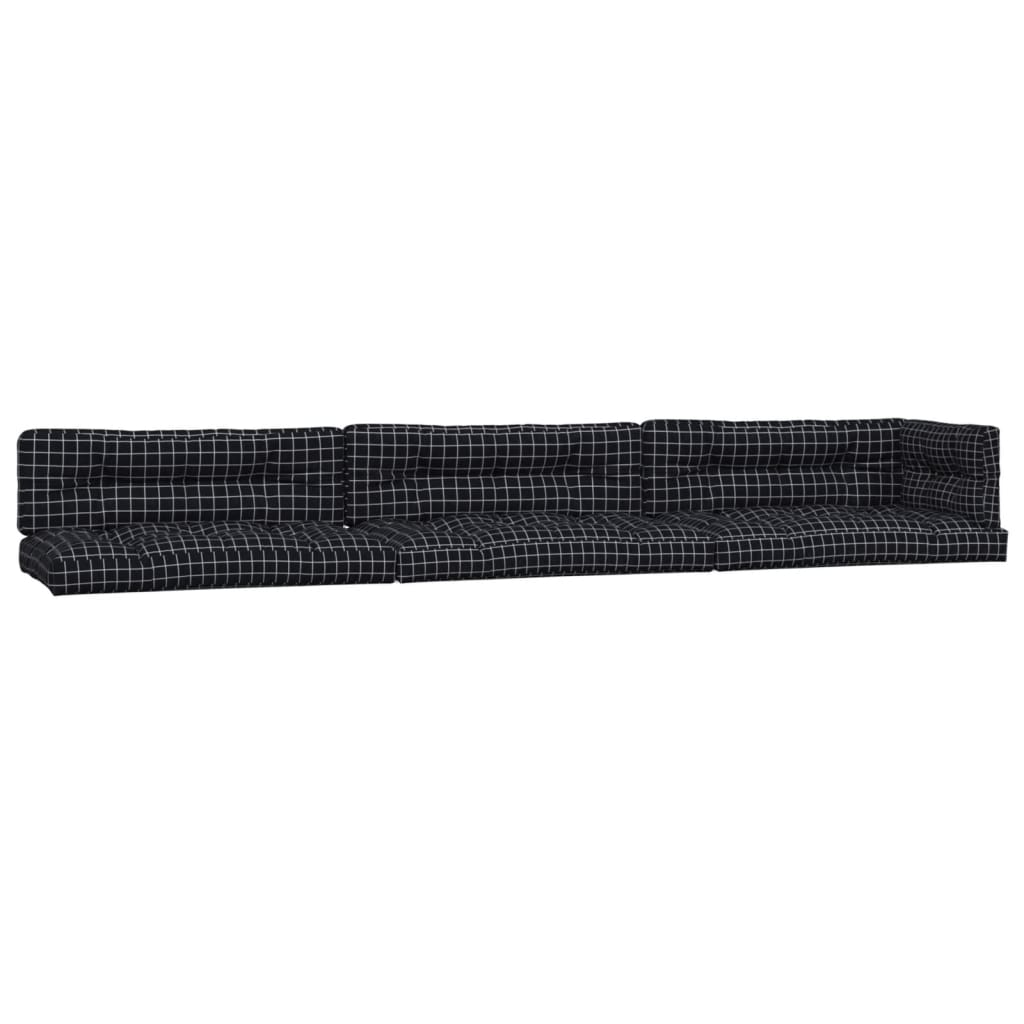 VidaXL Pallet cushions 7 st fabric diamond pattern black