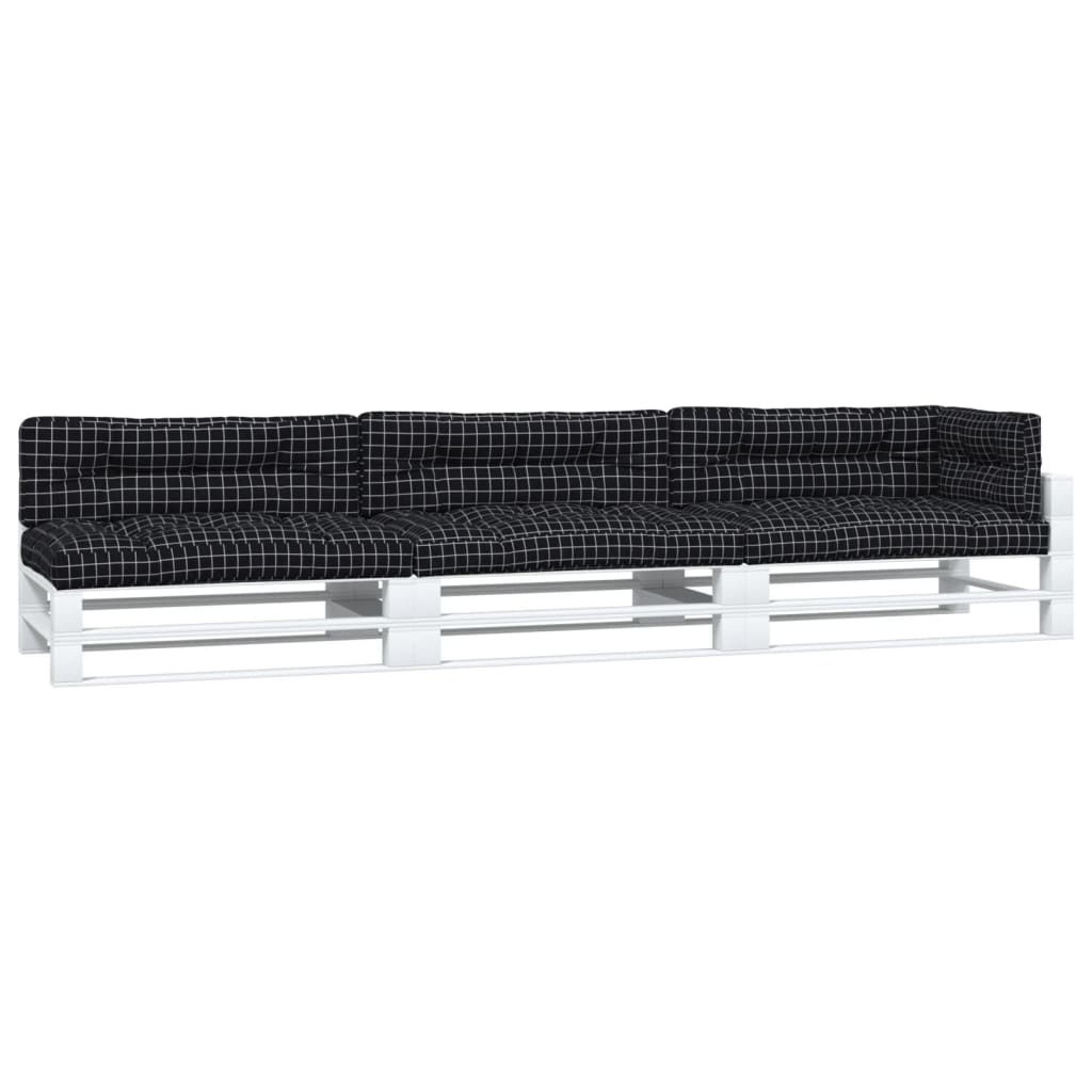 VidaXL Pallet cushions 7 st fabric diamond pattern black