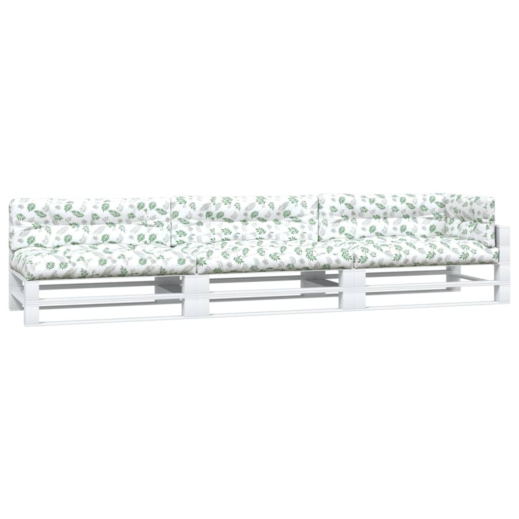 Vidaxl Pallet cushions 7 ST leaf pattern fabric