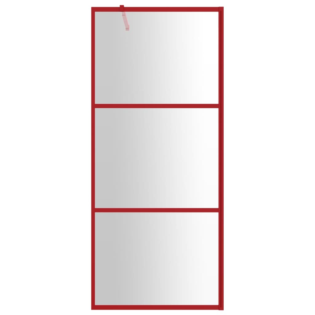 Vidaxl Walk-in Walk-In Wall Transparent 80x195 cm ESG Glass Red