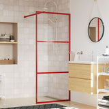 Vidaxl Walk-in Walk-In Wall Transparent 80x195 cm ESG Glass Red