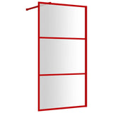 Vidaxl Walk-in shower wall Transparent 100x195 cm ESG glass red