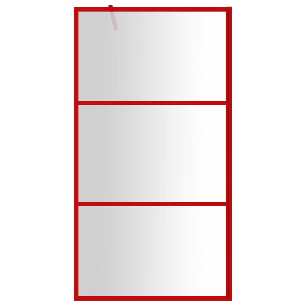 Vidaxl Walk-in shower wall Transparent 100x195 cm ESG glass red
