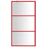 Vidaxl Walk-in shower wall Transparent 100x195 cm ESG glass red