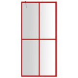Vidaxl Walk-in shower wall Transparent 90x195 cm ESG glass red