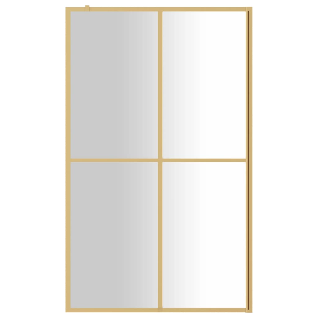 VidaXL Walk-in shower wall Transparent 118x195 cm ESG-GLAS Gold colored