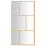 Vidaxl inloopdouchewand transparant 100x195 cm esg-glas goudkleurig