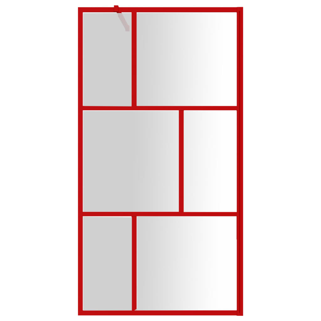 Vidaxl walk-in walk-in muro trasparente 115x195 cm di vetro ESG rosso