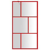 Vidaxl walk-in walk-in muro trasparente 115x195 cm di vetro ESG rosso