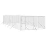 Vidaxl Dog Kennel per l'argento in acciaio zincato 4x12x2 esterno