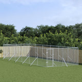 Vidaxl Dog Kennel per l'argento in acciaio zincato 4x12x2 esterno