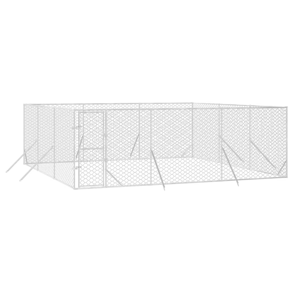 Vidaxl Dog Kennel For Outside 6x6x2 M Galvanized Steel Silver