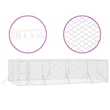 VidaXL dog kennel for outside 8x4x2 m galvanized steel silver