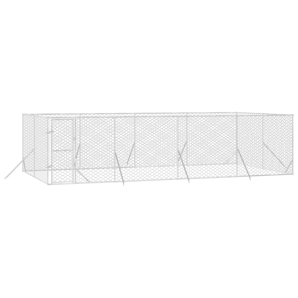 VidaXL dog kennel for outside 8x4x2 m galvanized steel silver