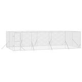 VidaXL dog kennel for outside 8x4x2 m galvanized steel silver