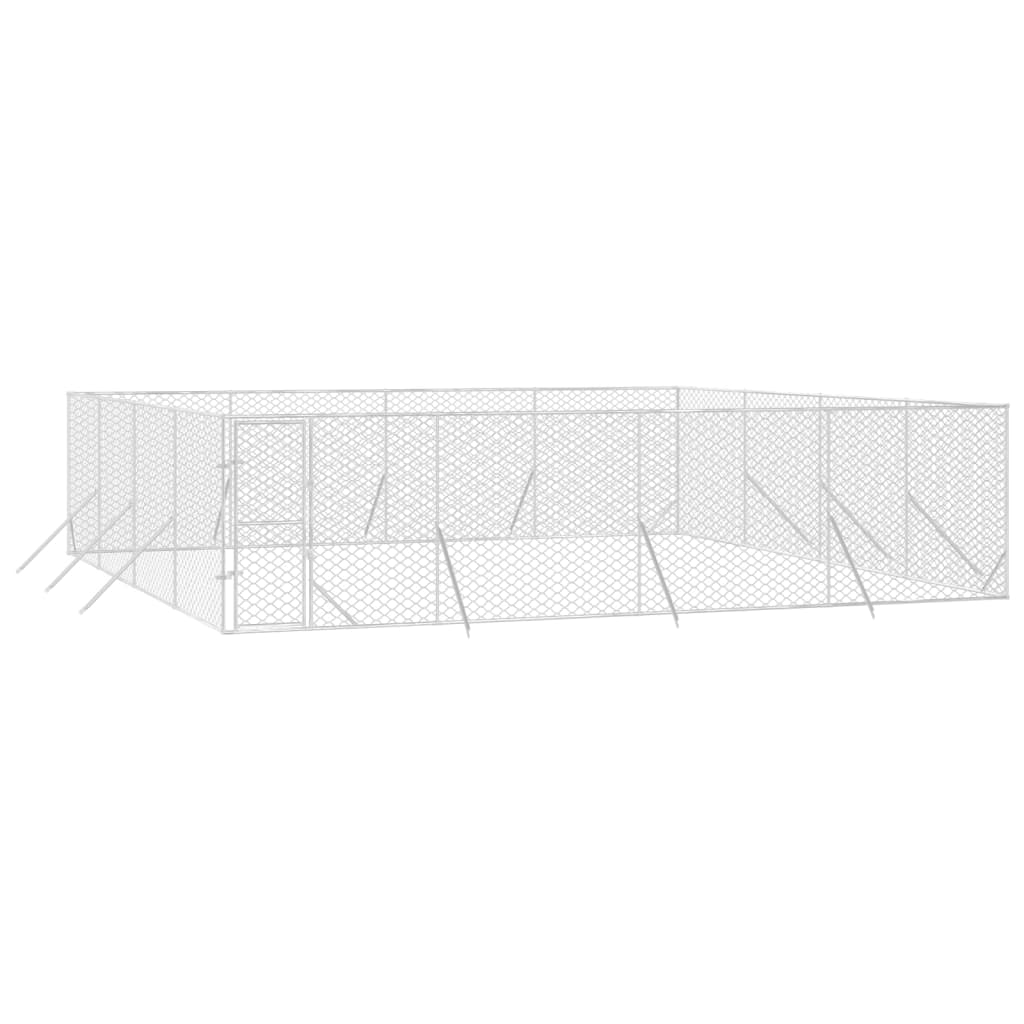 Vidaxl Dog Kennel For Outside 8x8x2 M Galvanized Steel Silver