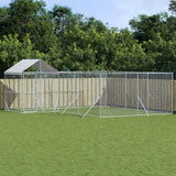 Vidaxl Dog Kennel with roof 6x6x2.5 m Galvanized steel silver