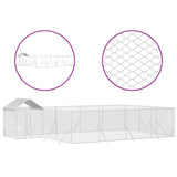 Vidaxl Dog Kennel with roof 10x6x2.5 m galvanized steel silver