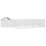 Vidaxl Dog Kennel with roof 10x6x2.5 m galvanized steel silver