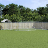 Vidaxl Dog Kennel with roof 10x6x2.5 m galvanized steel silver