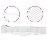 Vidaxl Dog Kennel with roof 10x8x2.5 m Galvanized steel silver