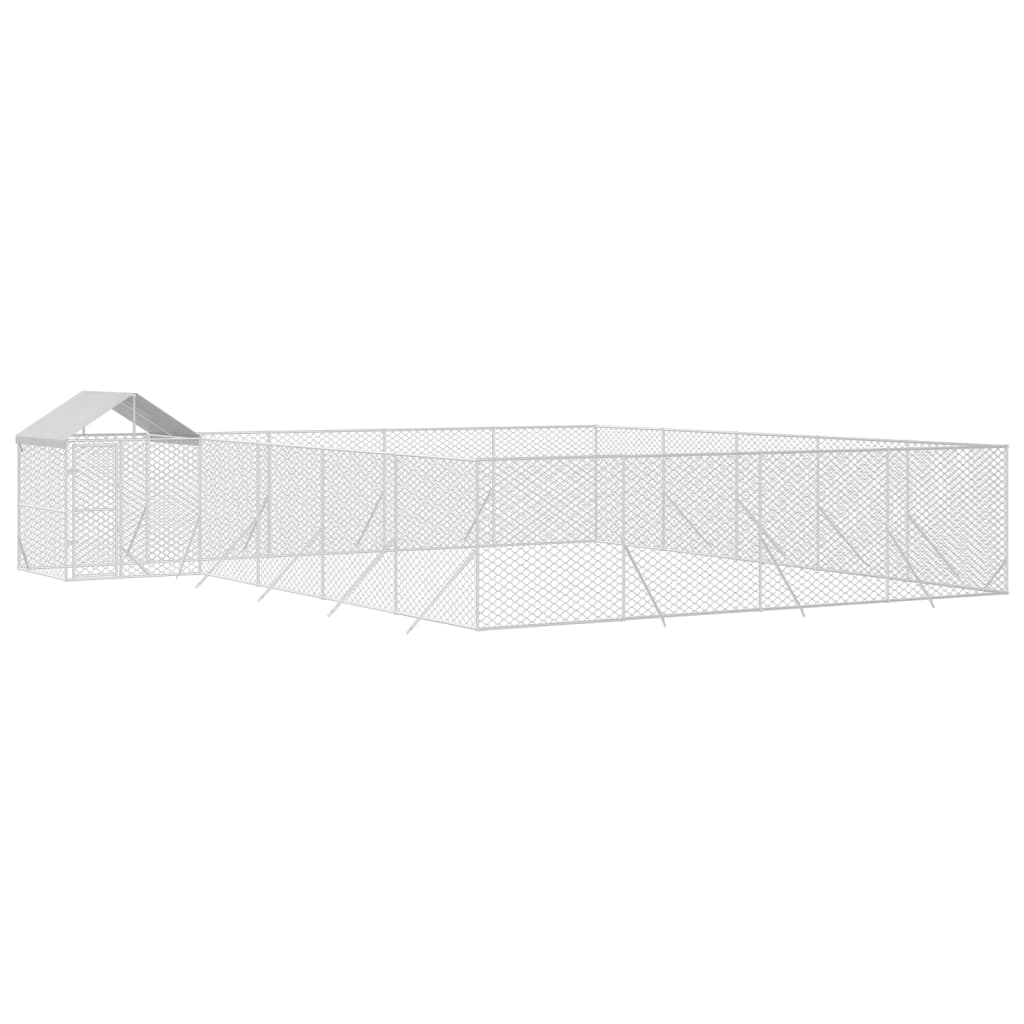 Vidaxl Dog Kennel with roof 10x8x2.5 m Galvanized steel silver