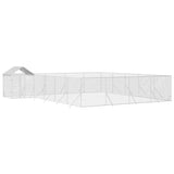 Vidaxl Dog Kennel with roof 10x8x2.5 m Galvanized steel silver