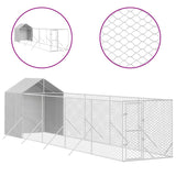 Vidaxl Dog Kennel with roof 2x10x2.5 m galvanized steel silver