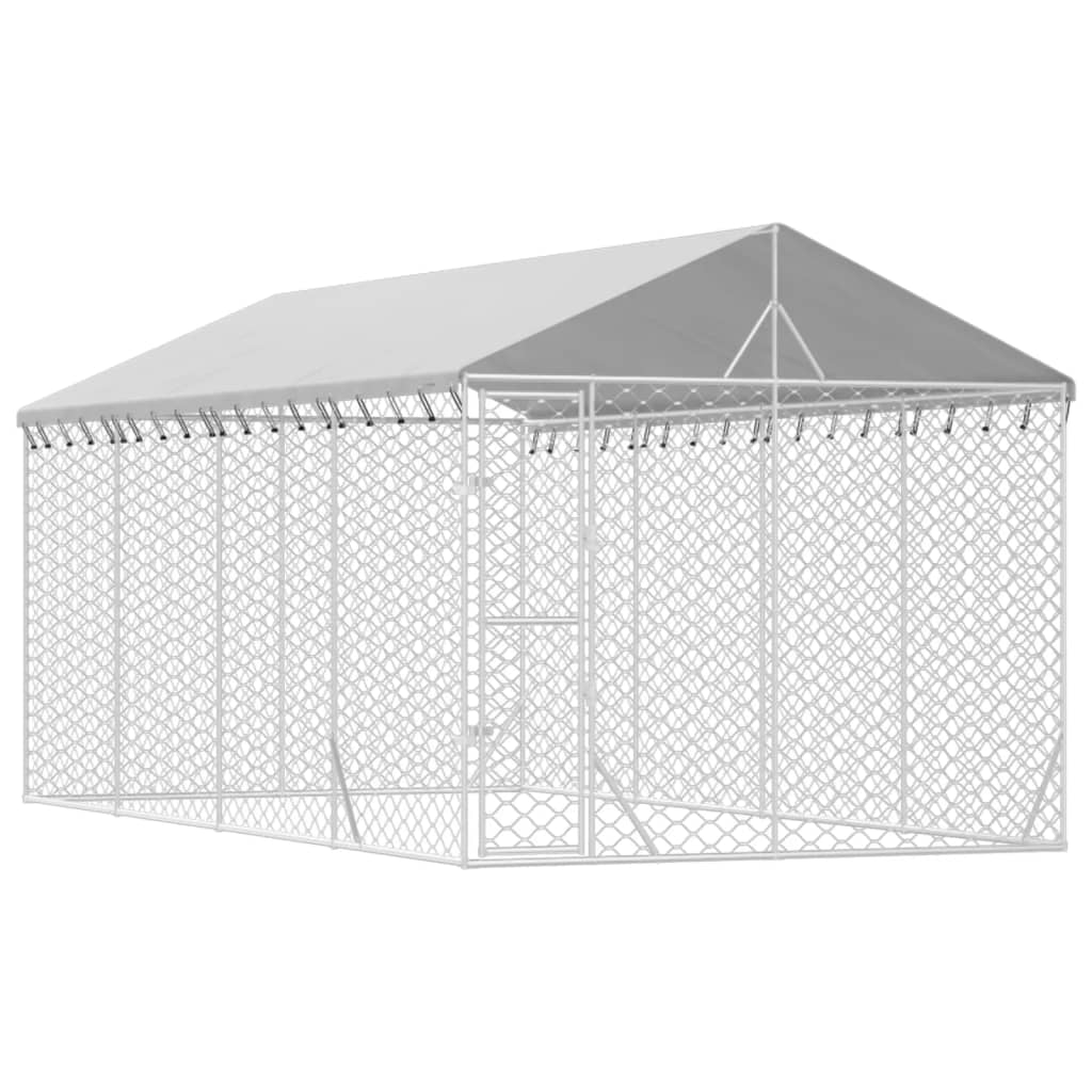 CONTHEL VIDAXL se střechou 3x6x2,5 M Galvanizovaná ocelová stříbrná barva