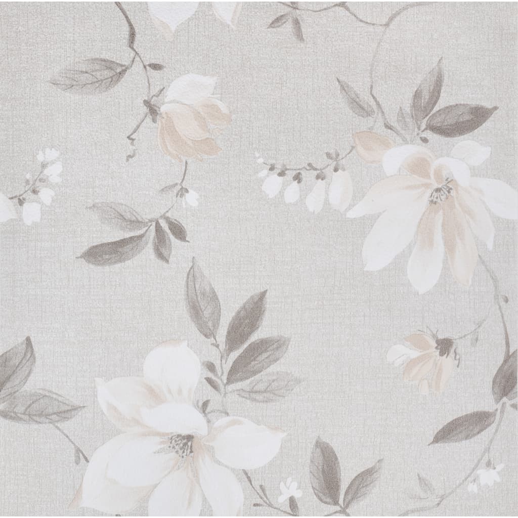 VidaXL Fore's Wallpaper 3D flower pattern 10x0.53 m Gray