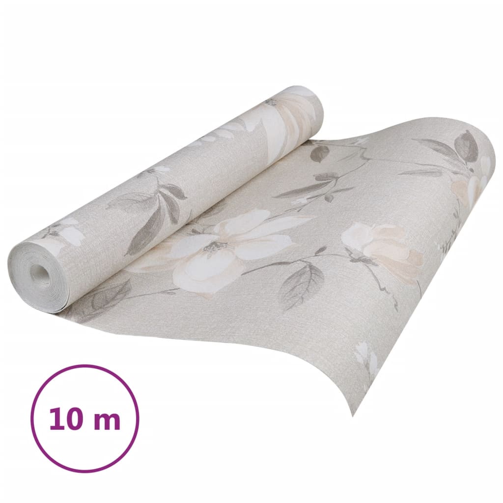 VidaXL Fore's Wallpaper 3D flower pattern 10x0.53 m Gray