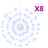 VidaXL Kerstverlichting vuurwerk 8 st 140 koudwitte LED's 17 cm