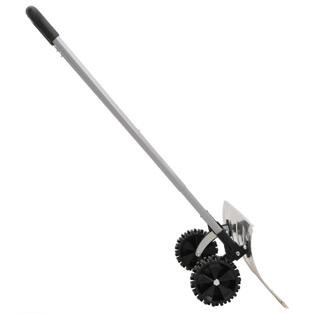 Vidaxl snow scoop with extendable handle 61 cm leaf steel silver