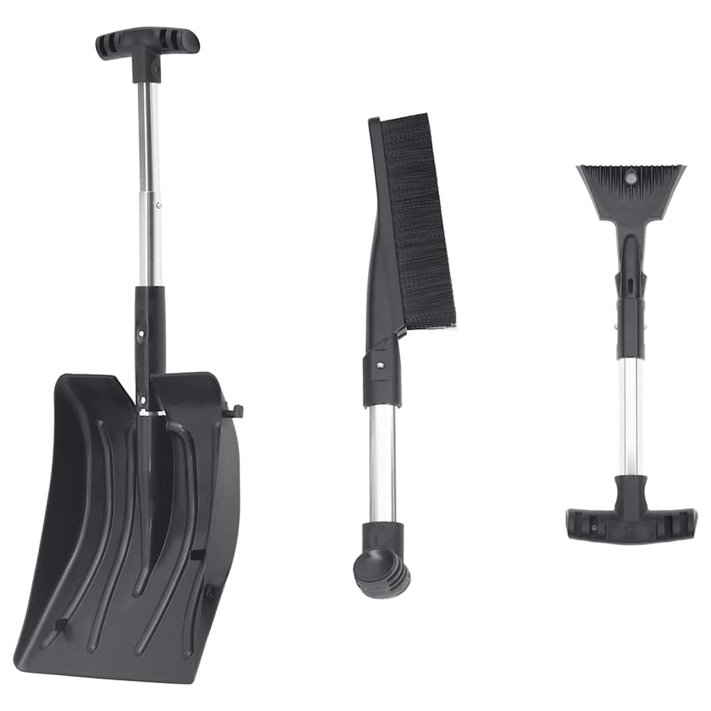 Vidaxl 3-en-1 Snow-Shovel Set Aluminium Black